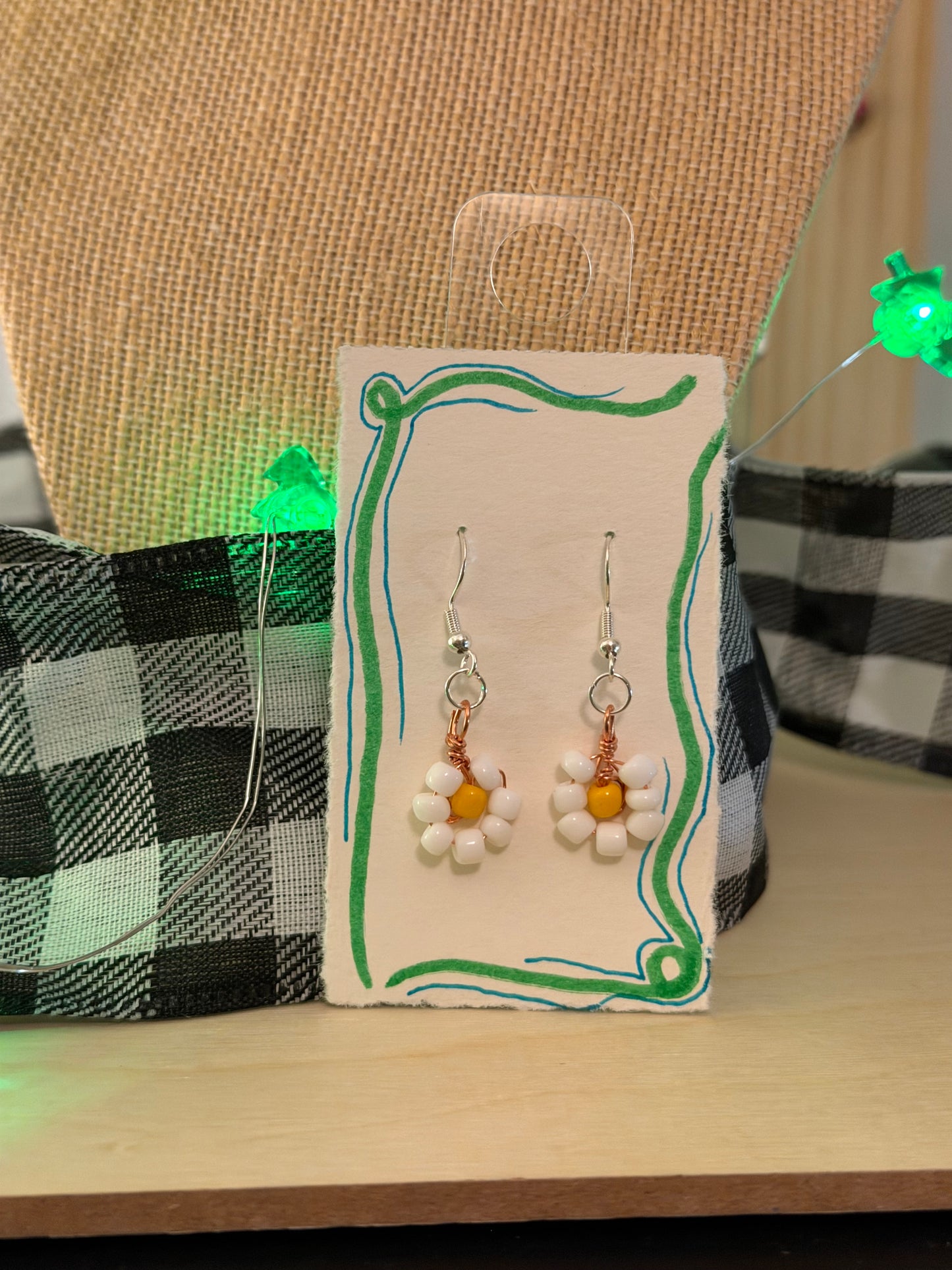 Daisy Seed Bead Earrings