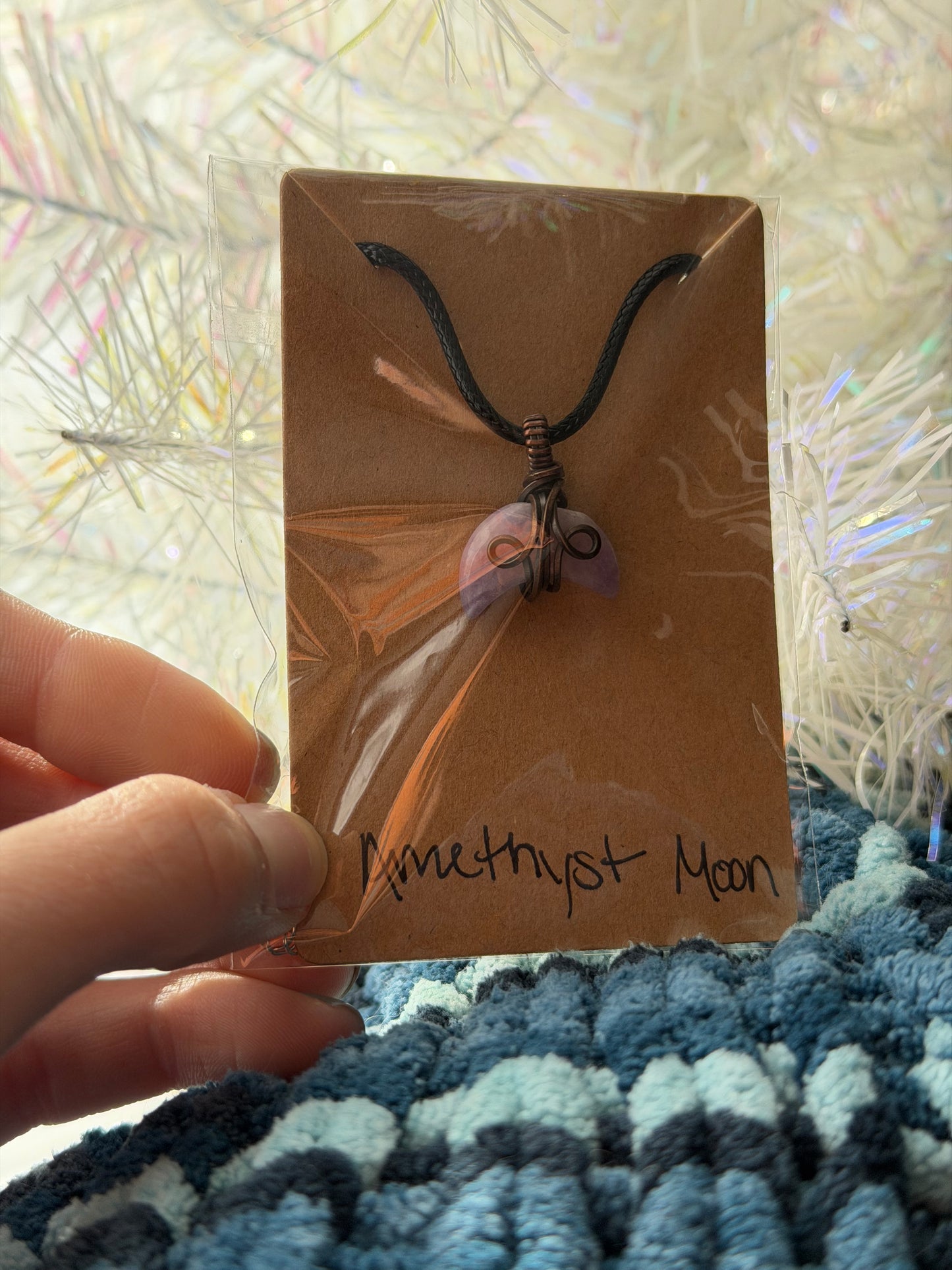 Amethyst Crescent Moon Pendant