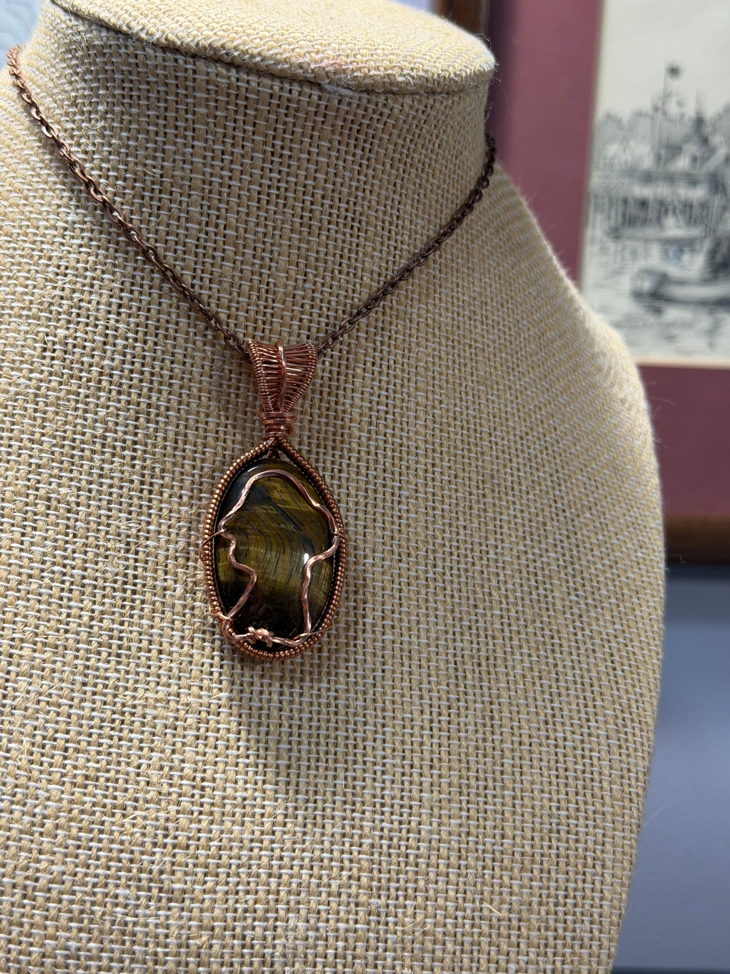 Tiger’s Eye Jane Austen Pendant