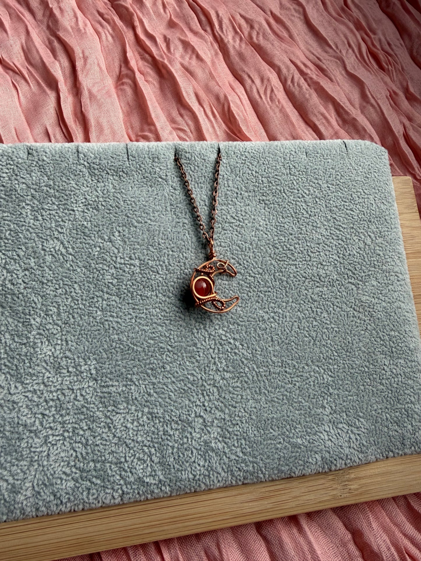 Red Banded Agate Crescent Moon