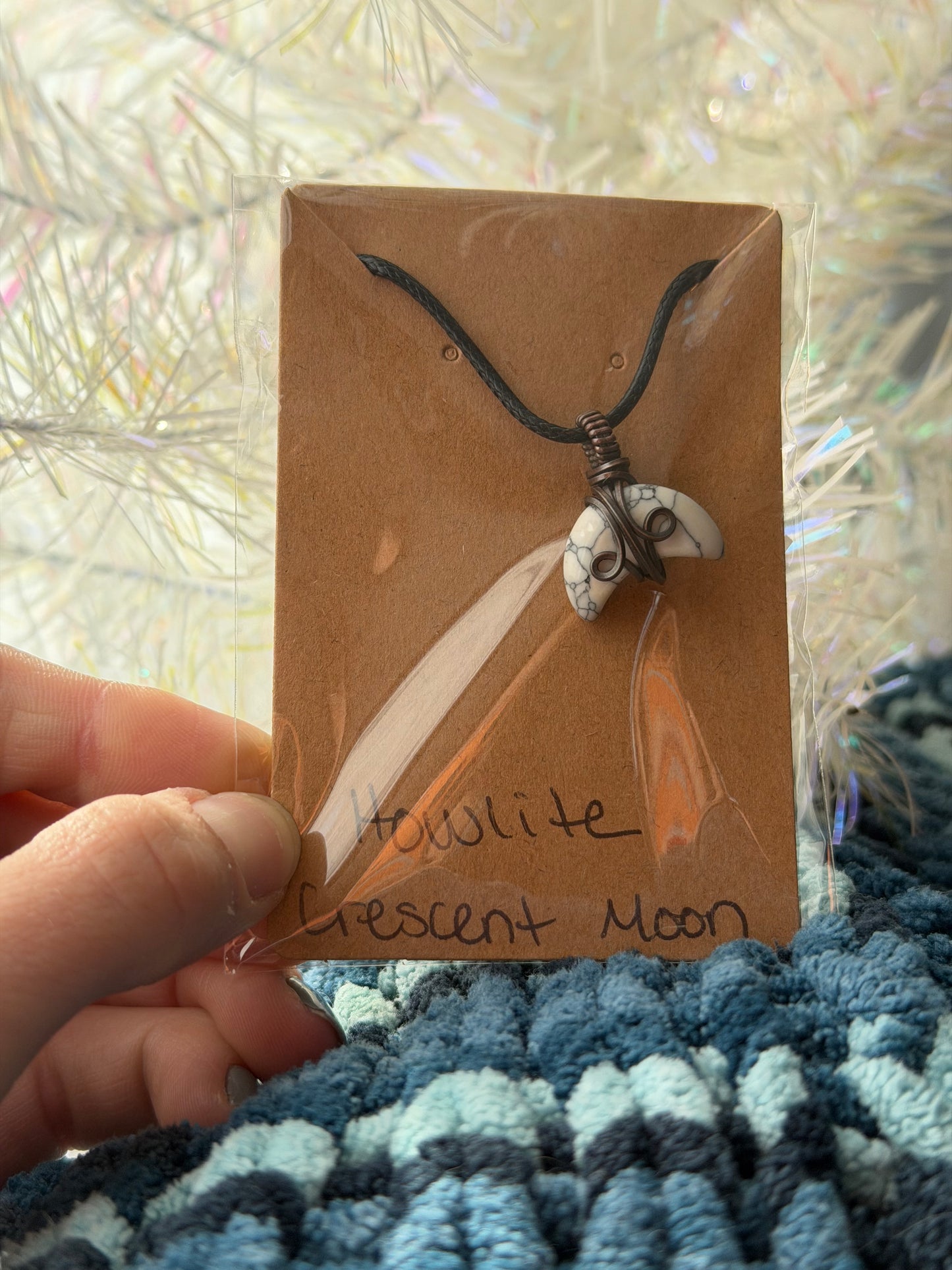 Howlite Crescent Moon Pendant