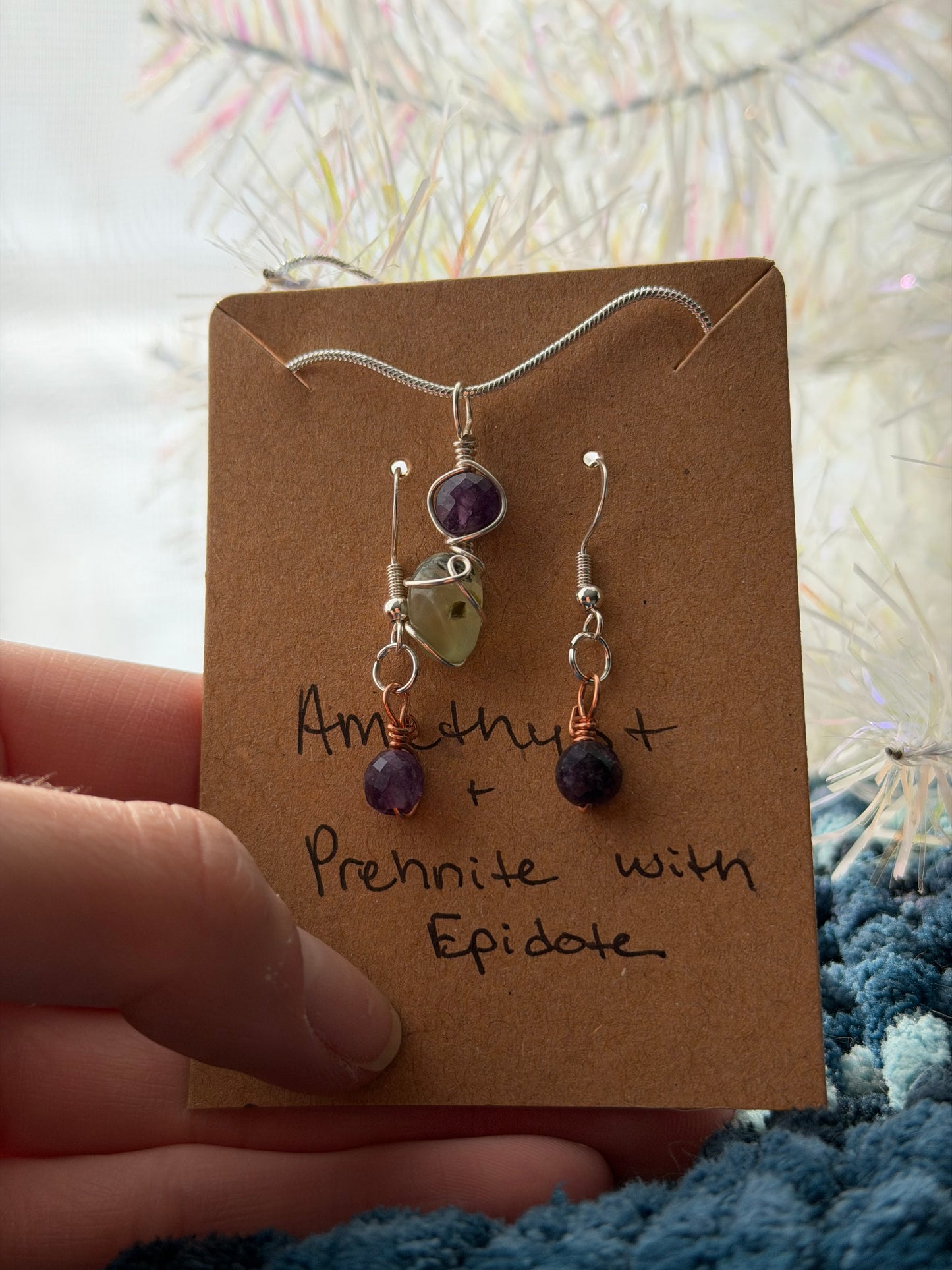 Amethyst & Prehnite with Epidote Gift Set