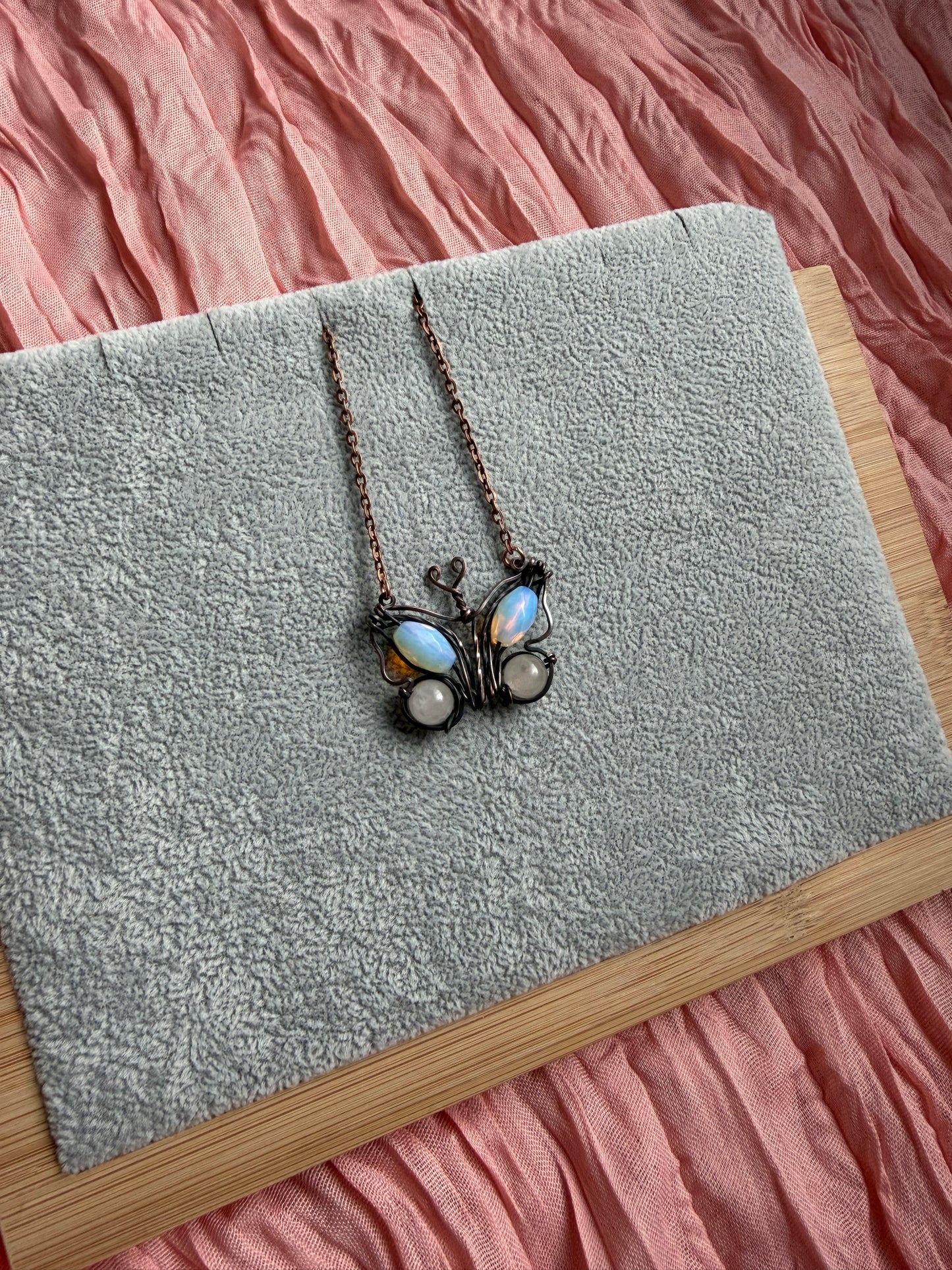 Opalite & Quartz Butterfly