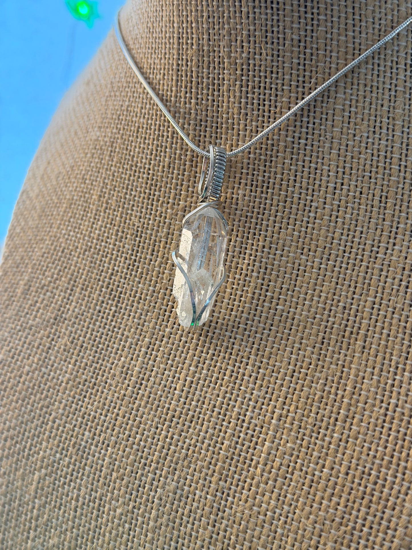 .925 S.S. Clear Quartz Pendant