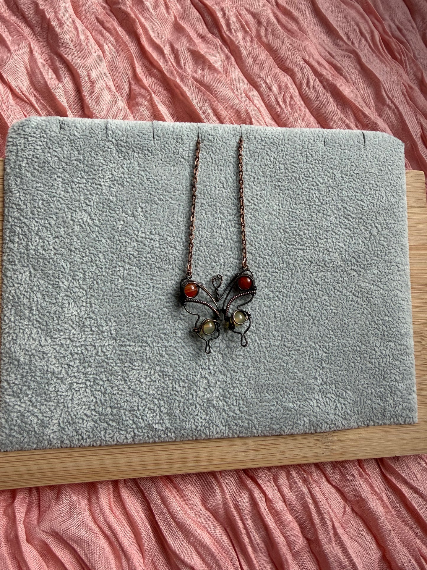 Red Banded Agate & Yellow Agate Butterfly