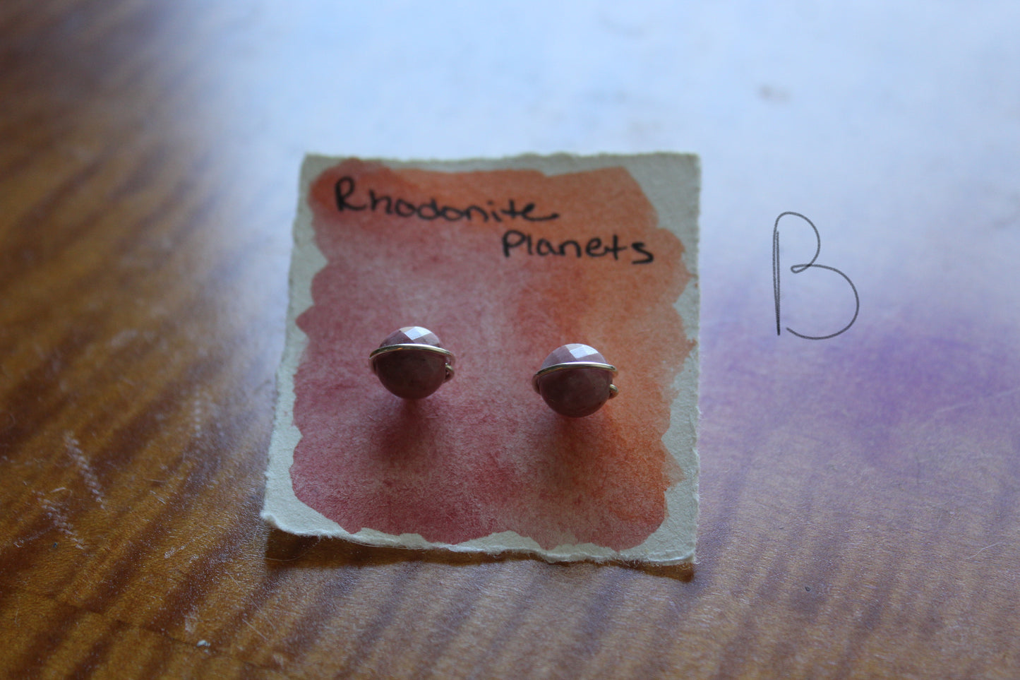 Rhodonite Planet Studs