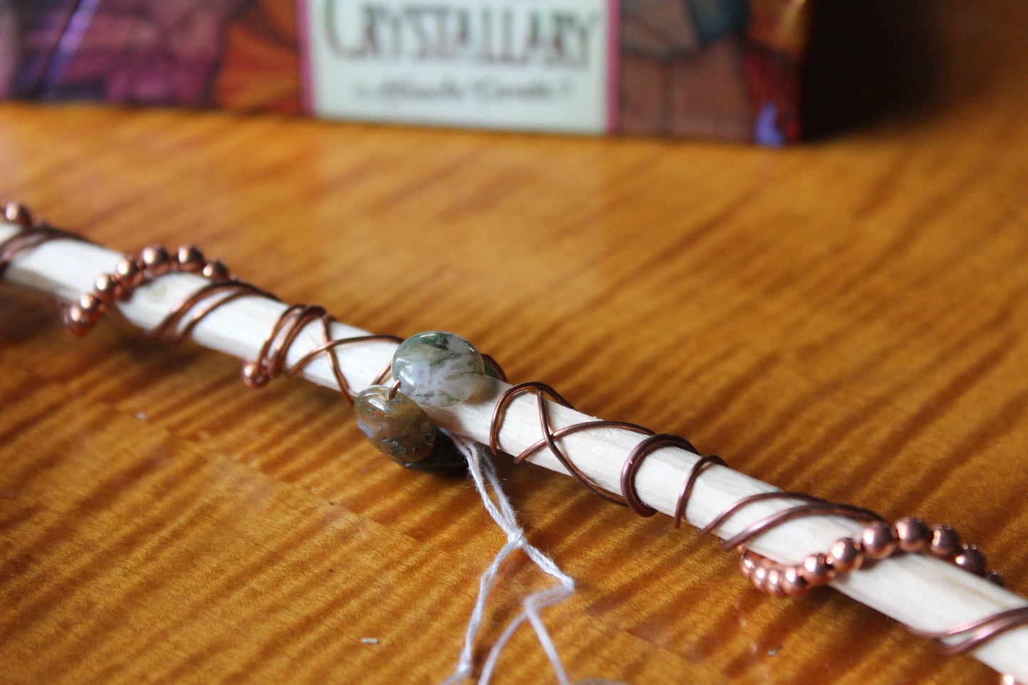 Moss Agate Maple Wand