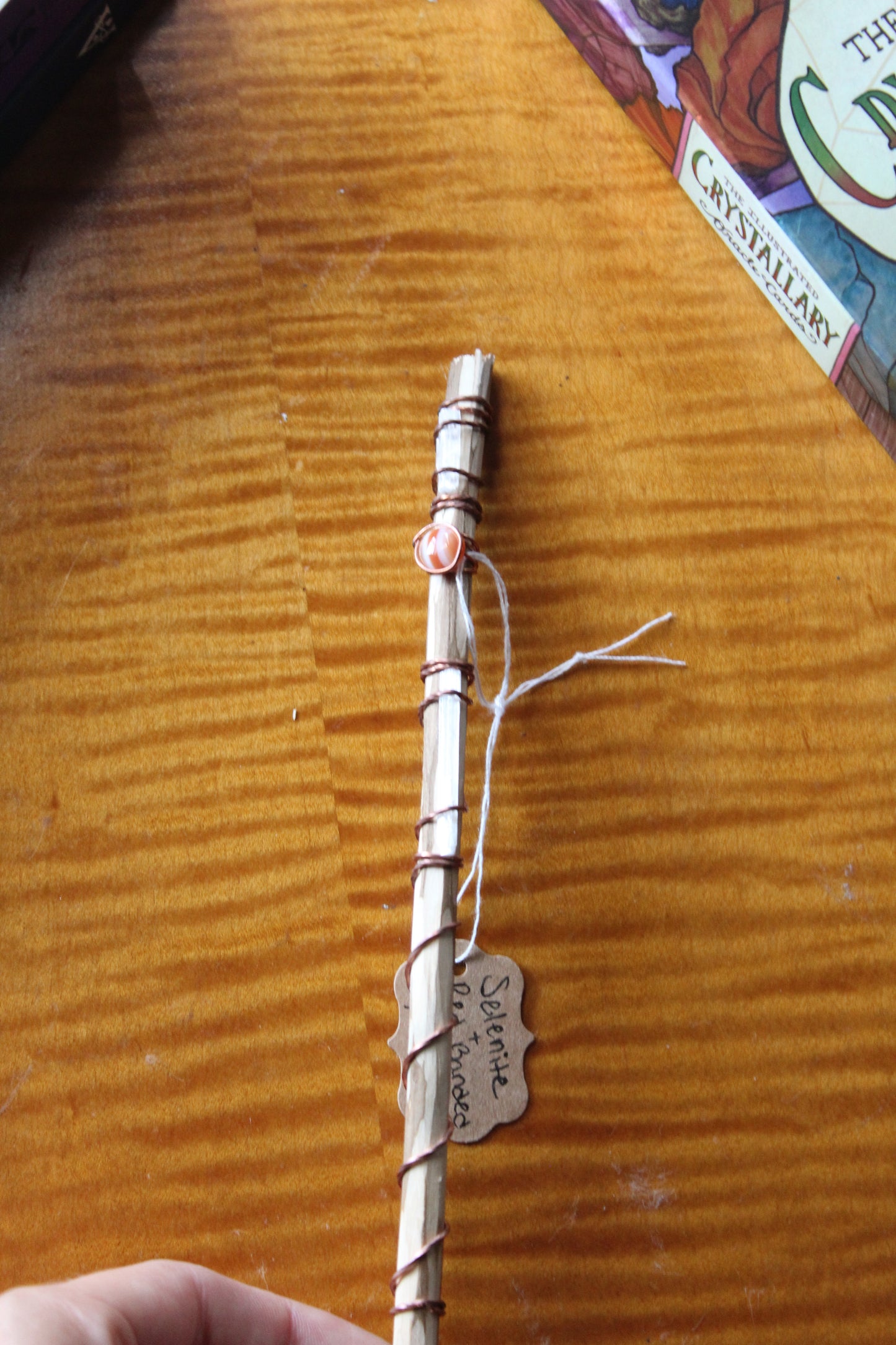 Selenite + Red Banded Agate Maple Wand
