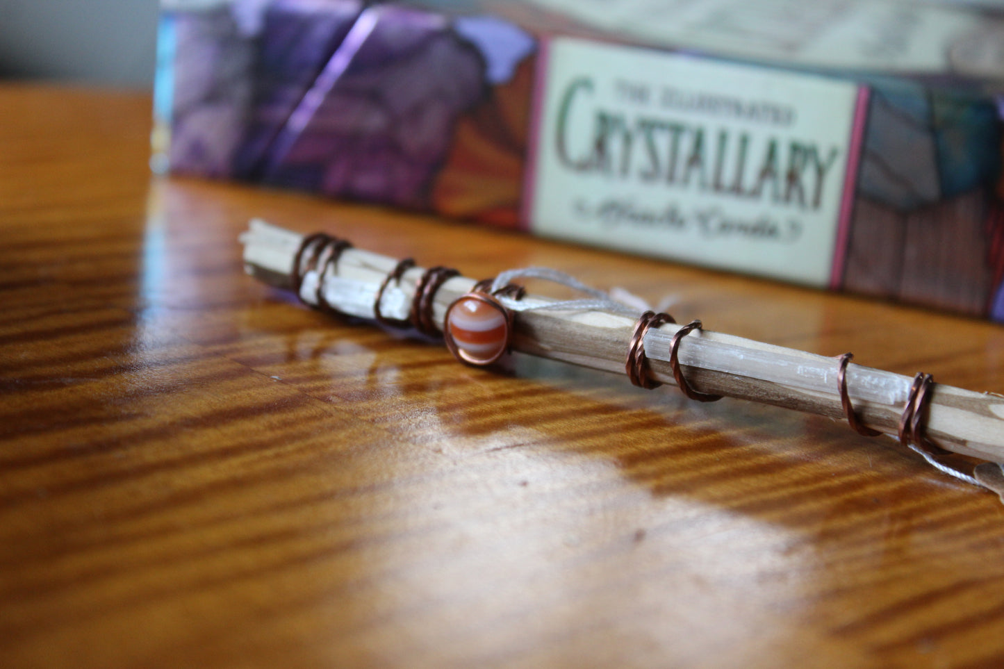 Selenite + Red Banded Agate Maple Wand