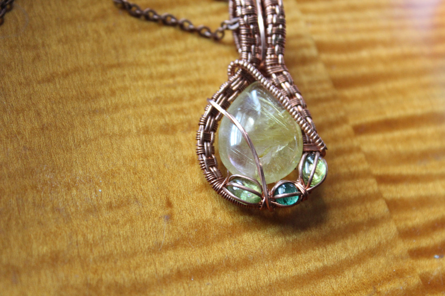 Golden Rutilated Quartz Heady Pendant