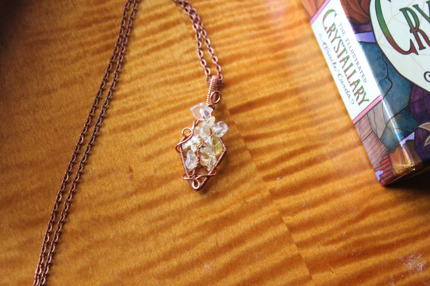 Yellow Quartz Tree of Life Pendant