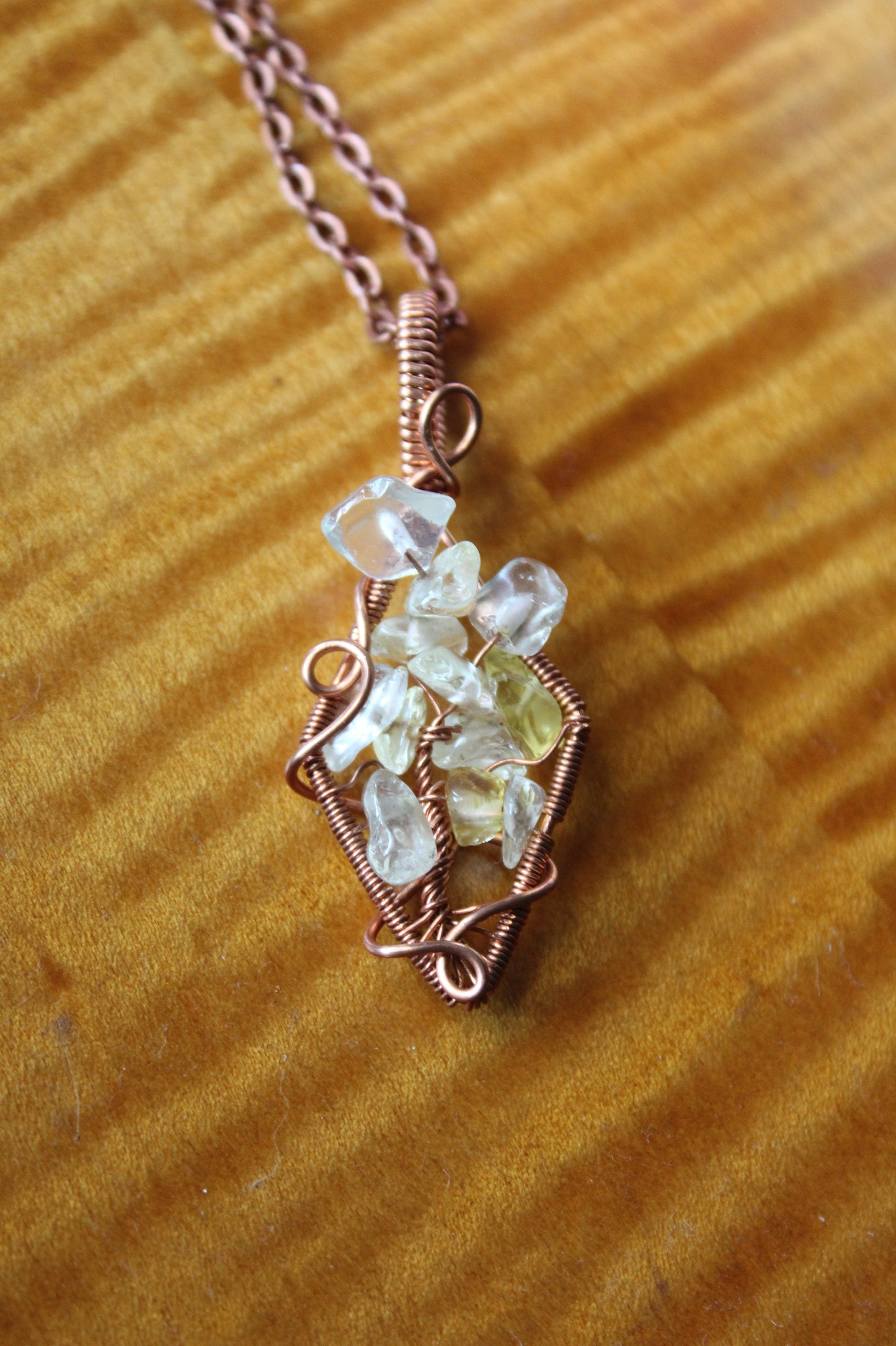 Yellow Quartz Tree of Life Pendant