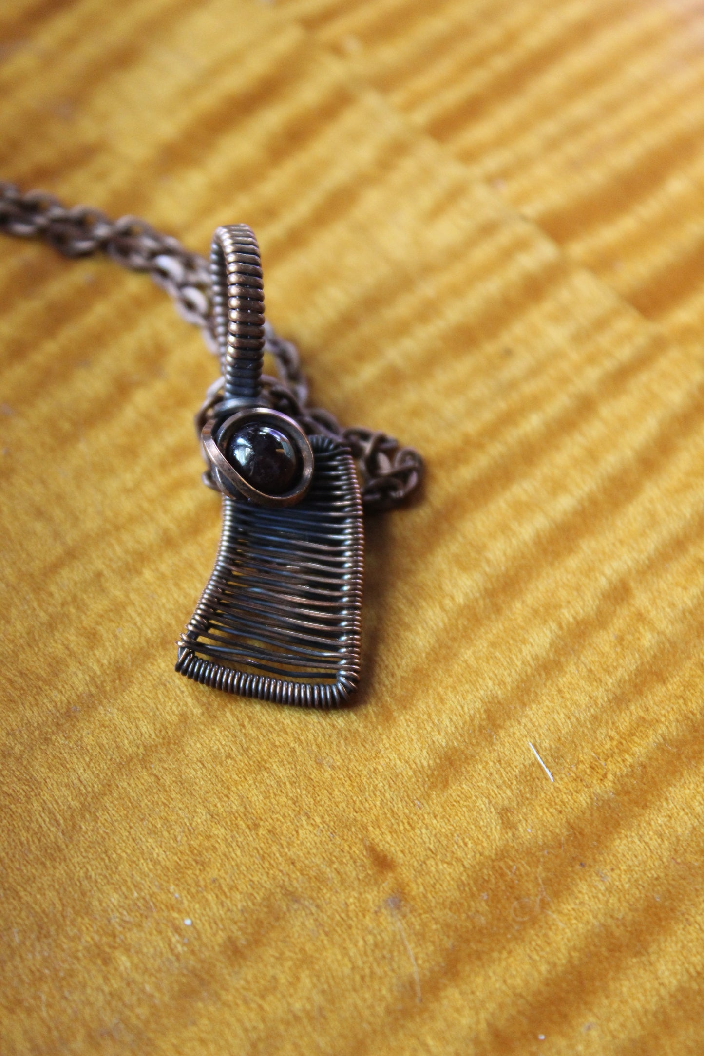 Garnet Meat Cleaver Pendant