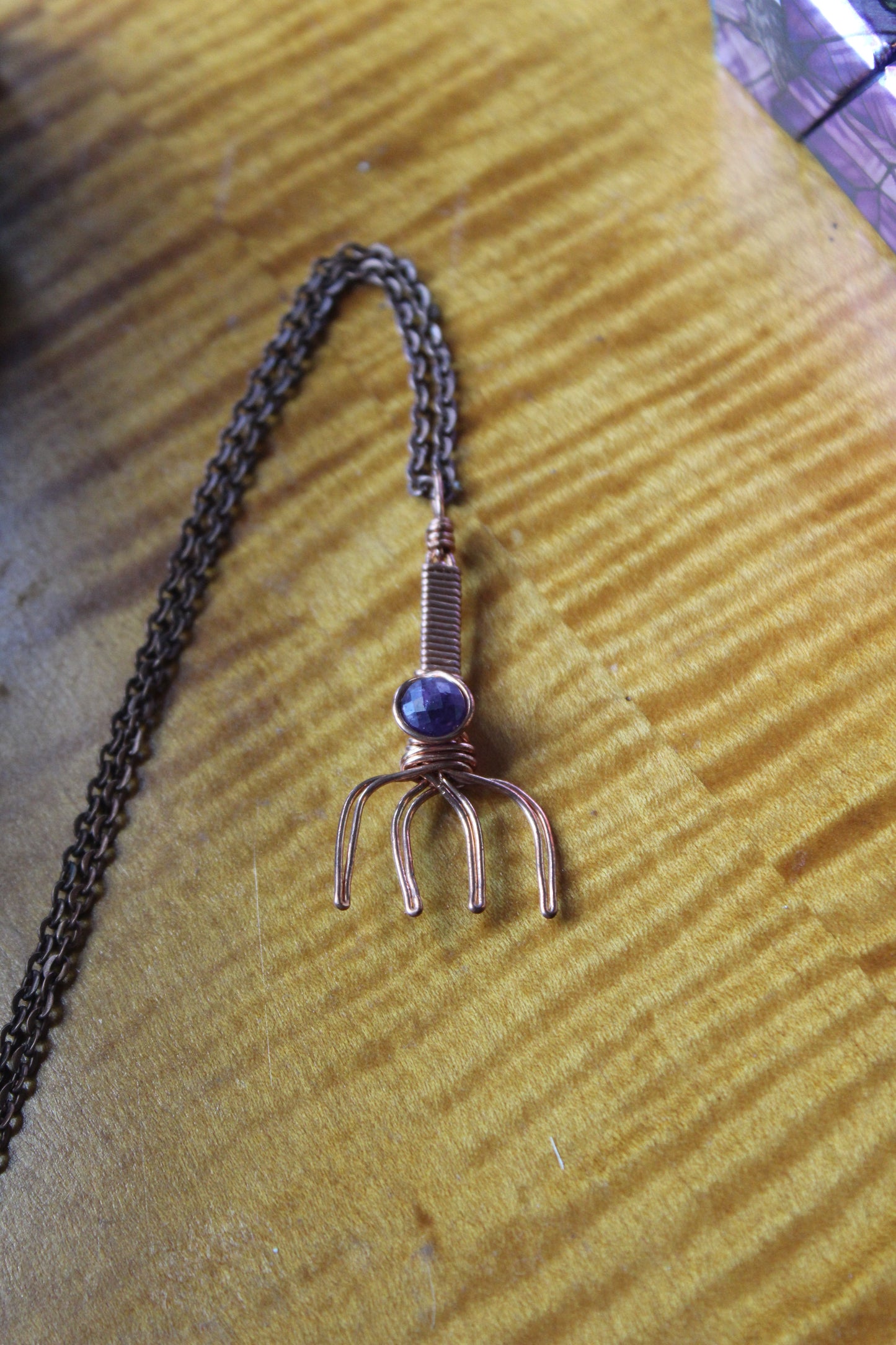 Amethyst Pitchfork Pendant