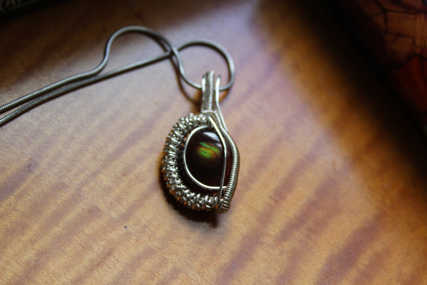 Mexican Fire Opal Heady Pendant