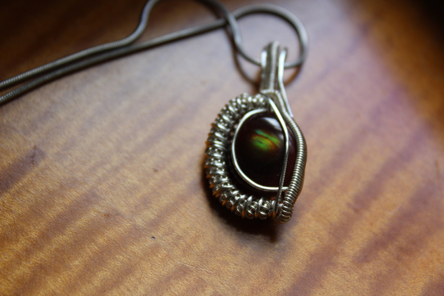 Mexican Fire Opal Heady Pendant