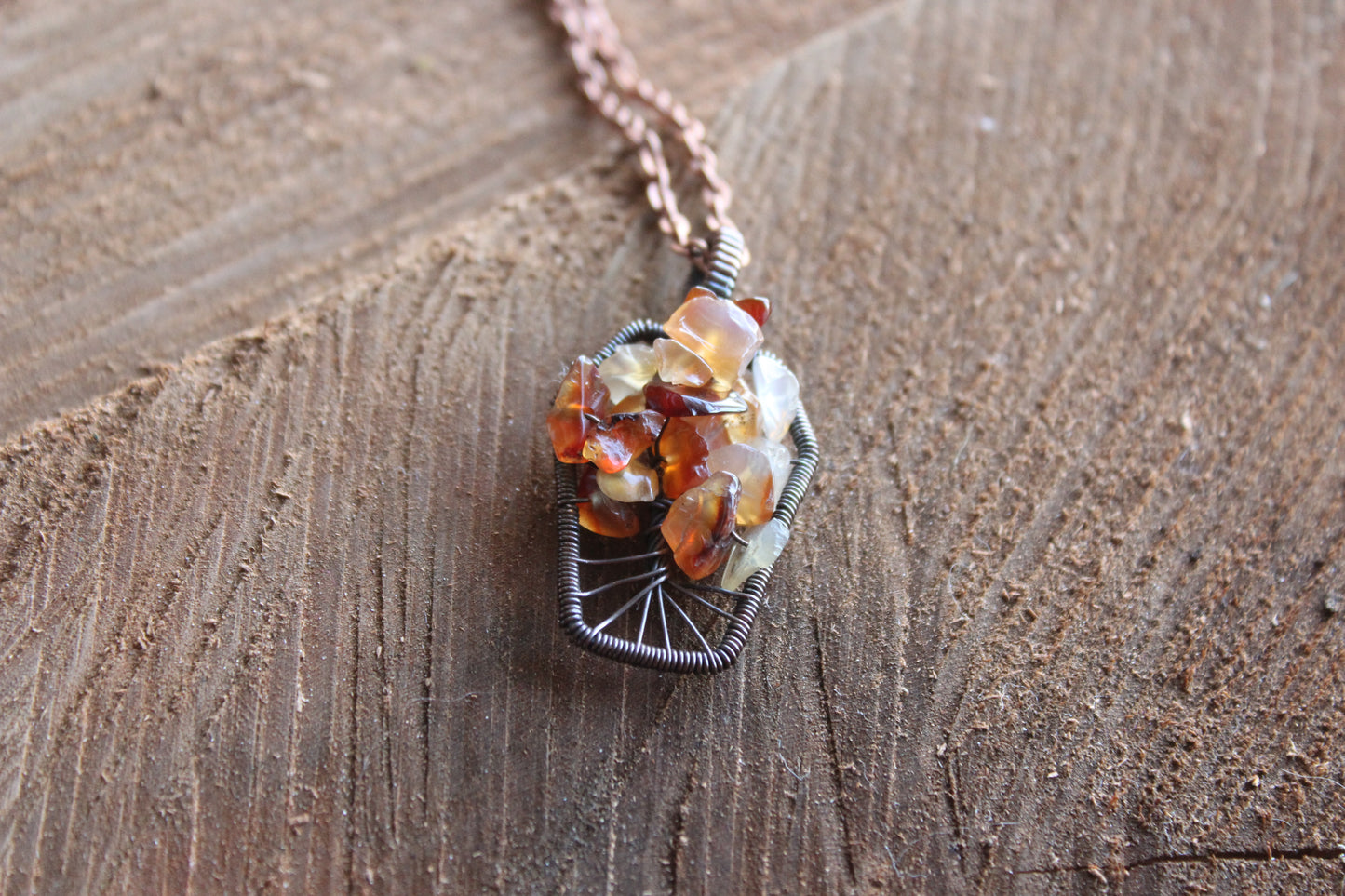 Carnelian Coffin Tree of Life Pendant