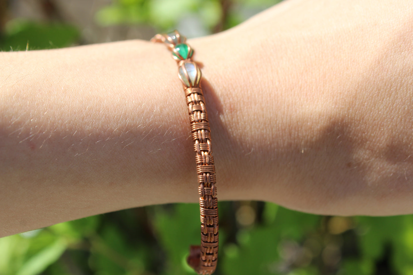 Labradorite & Aventurine Adjustable Cuff