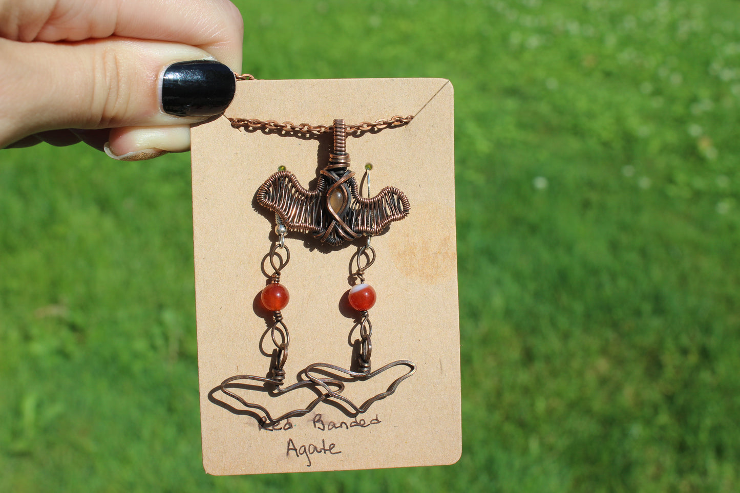 Bat Earring & Pendant Set