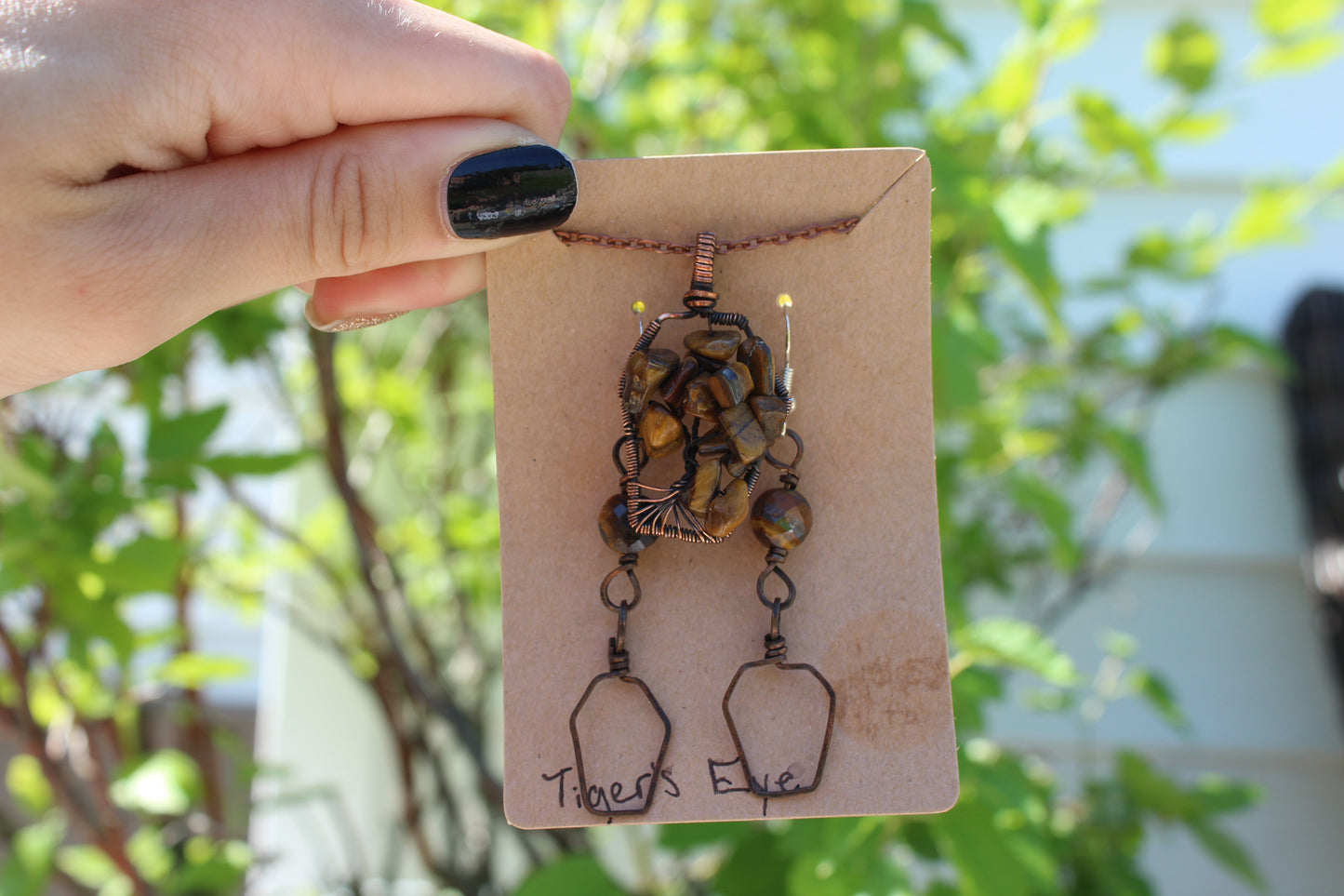 Coffin Earring & Pendant Set