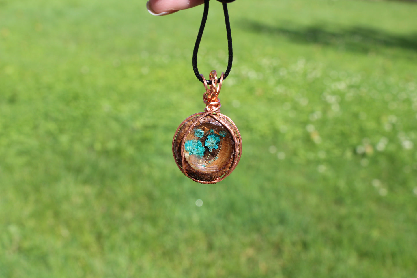 Angel Aura Quartz Blue Acorn Pendant