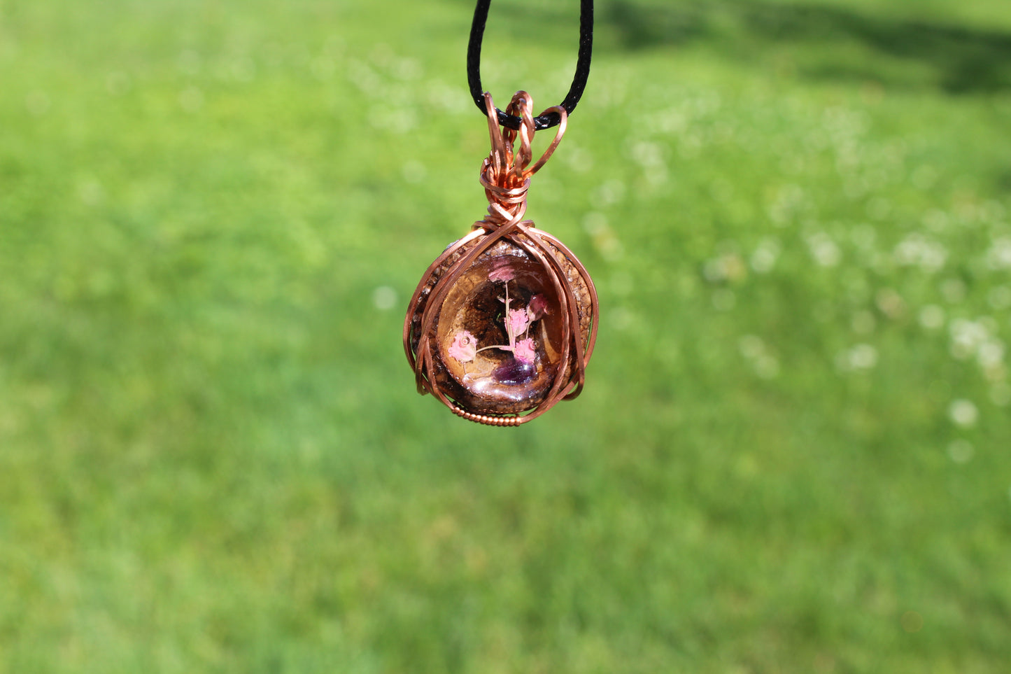 Amethyst Pink Acorn Pendant