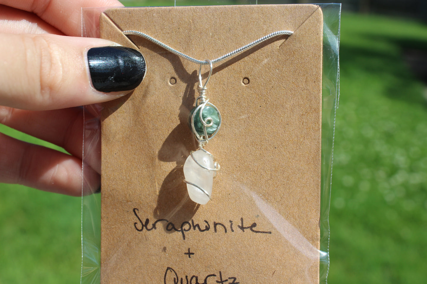 Seraphinite & Quartz Dainty Double