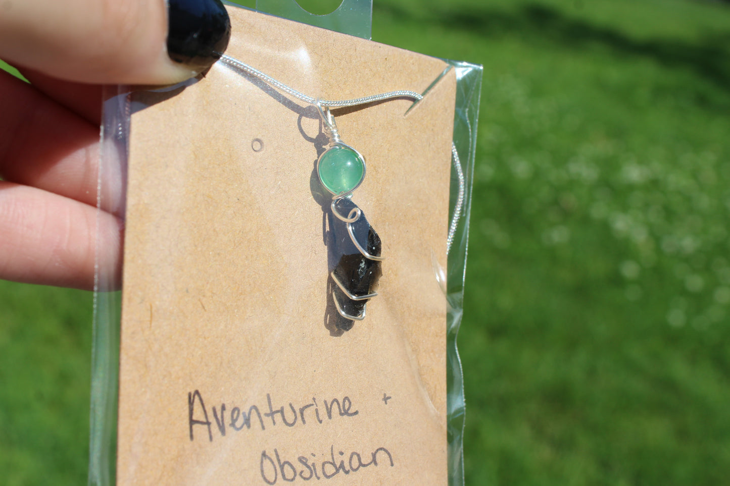 Aventurine & Obsidian Dainty Double