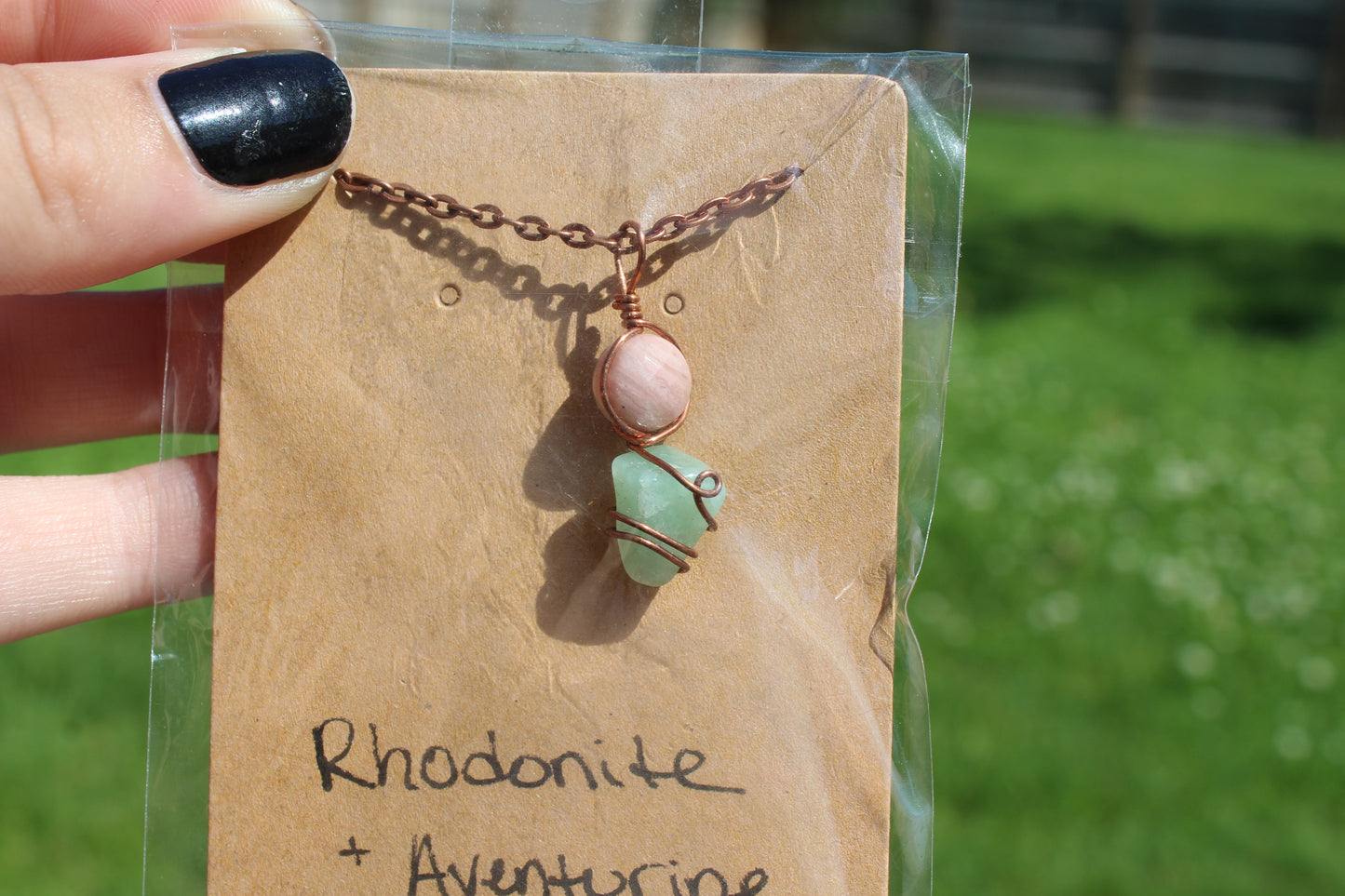 Rhodonite & Aventurine Dainty Double