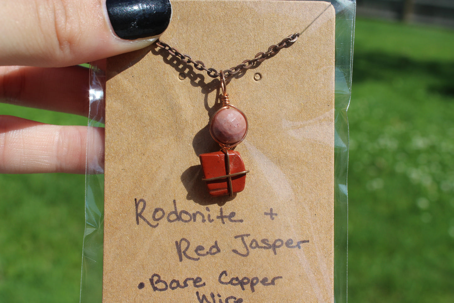Rhodonite & Red Jasper Dainty Double