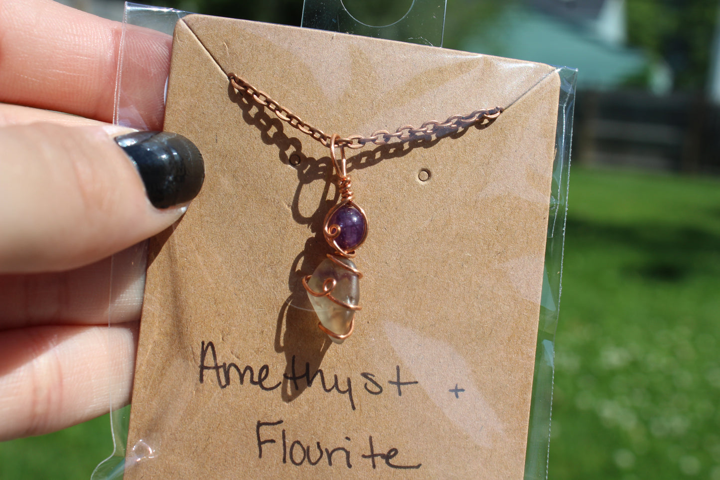 Amethyst & Flourite Dainty Double