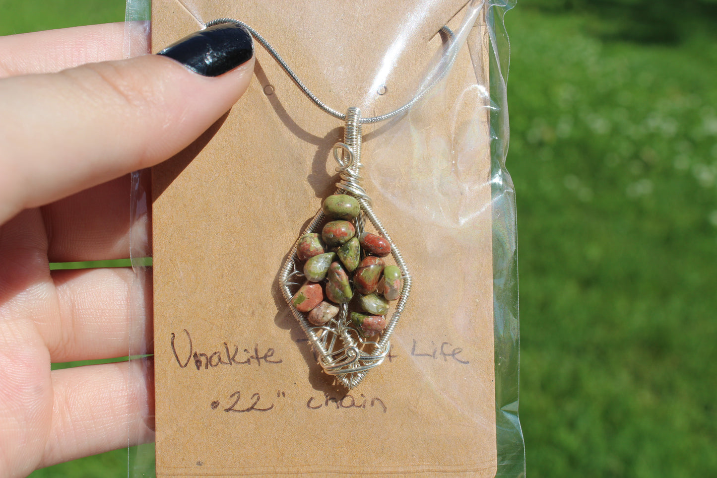Unakite Tree of Life Pendant