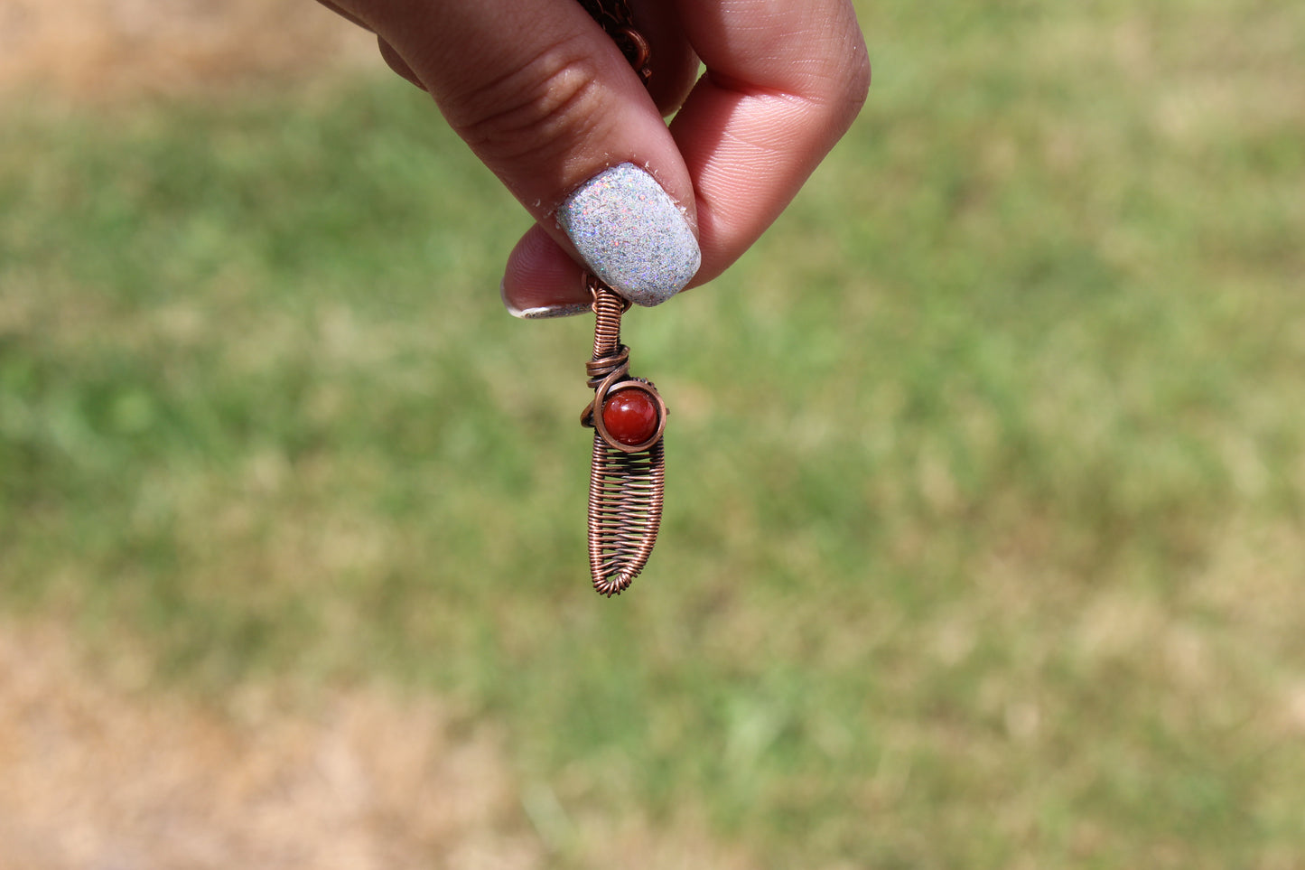 Red Banded Agate Knife Pendant