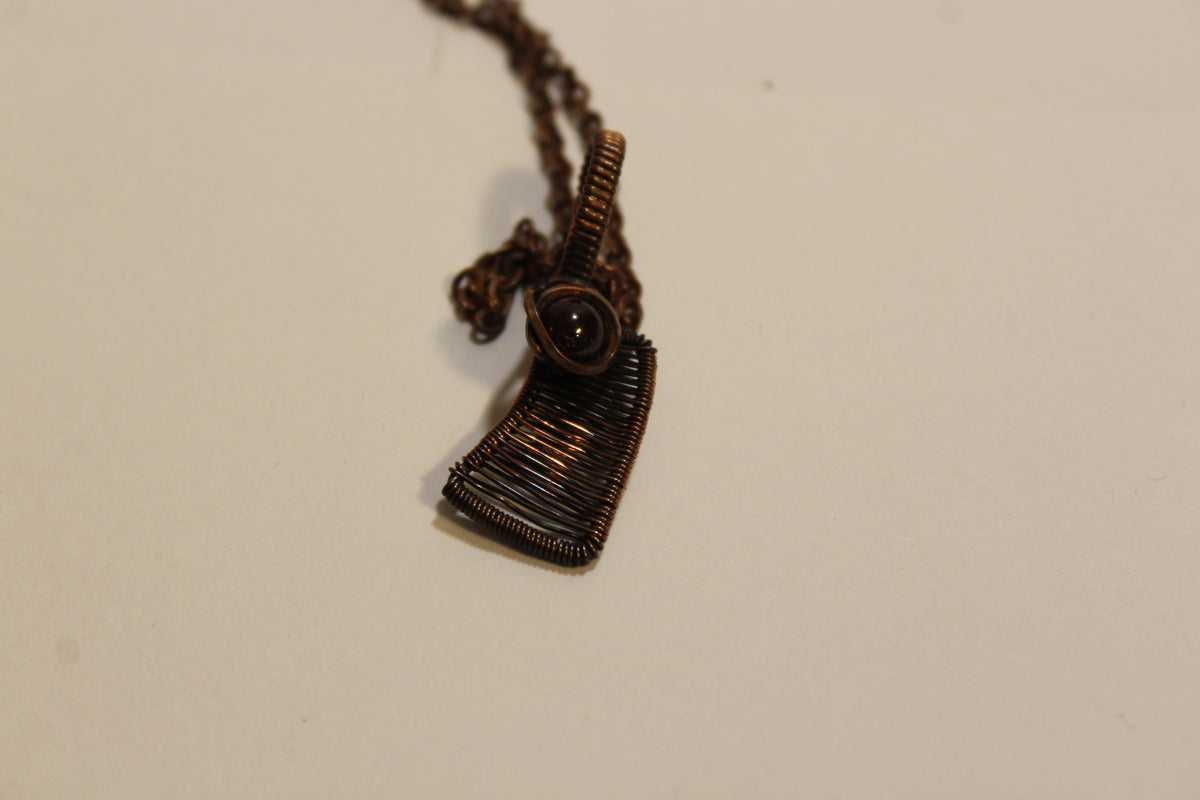 Garnet Meat Cleaver Pendant