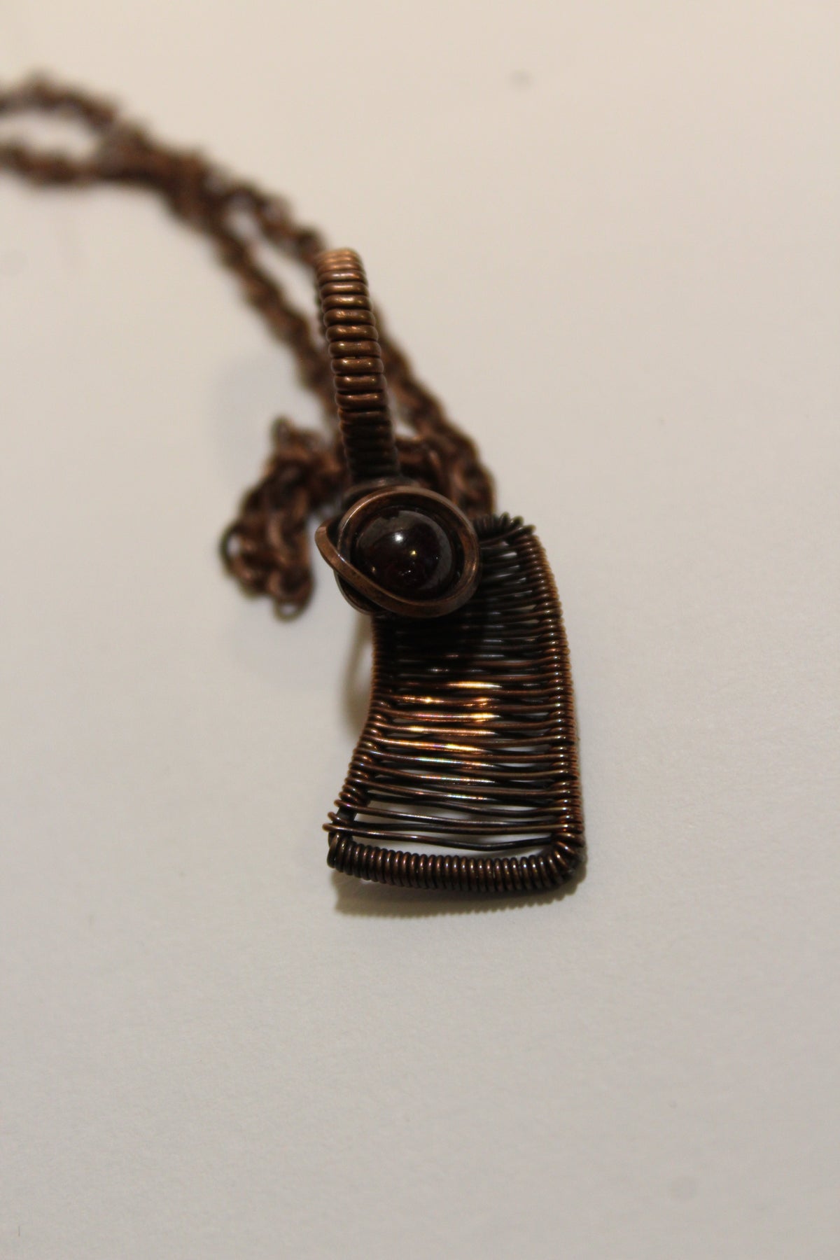 Garnet Meat Cleaver Pendant