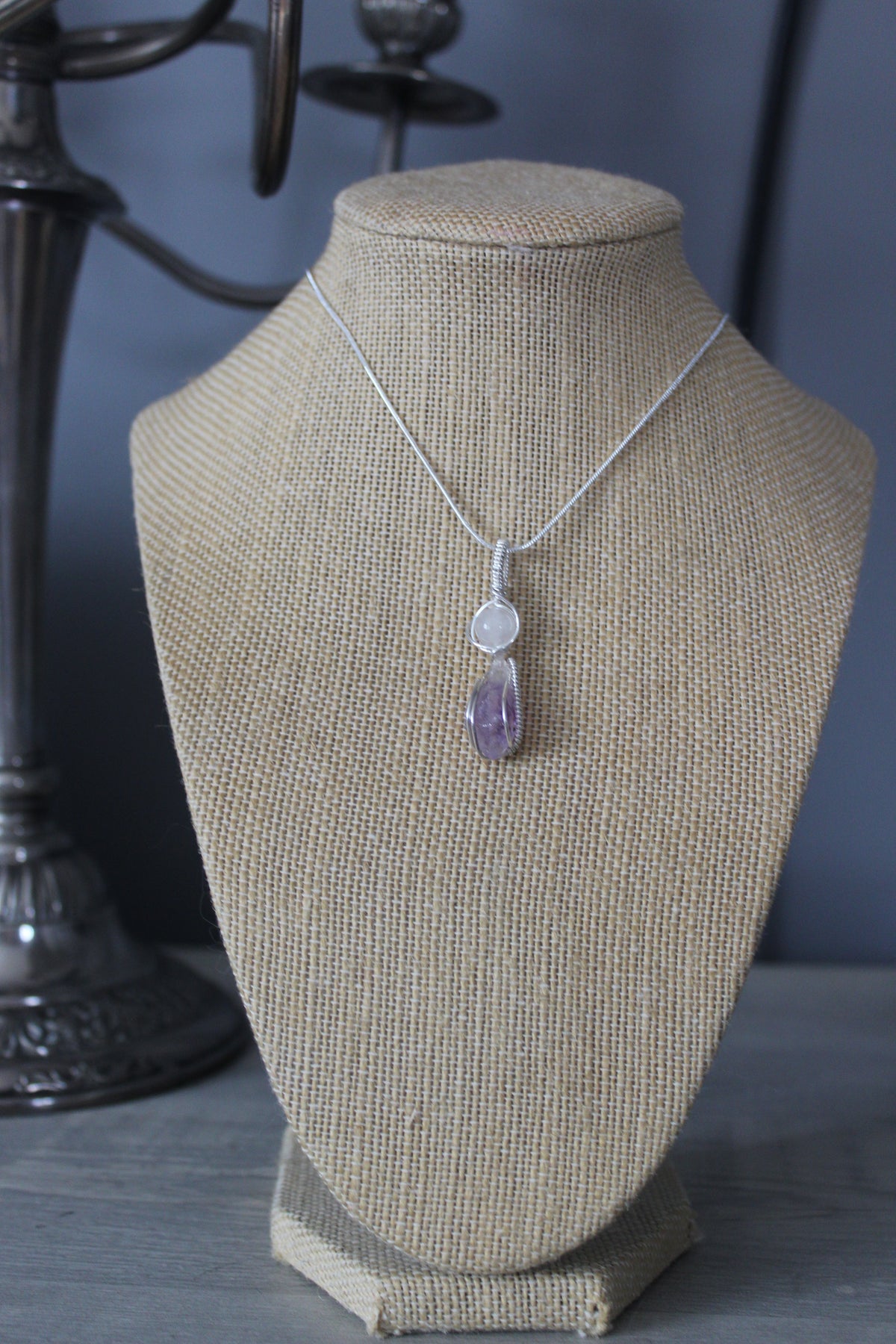 Clear Quartz & Amethyst Pendant