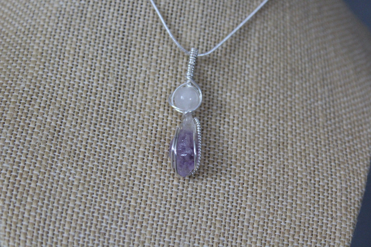 Clear Quartz & Amethyst Pendant