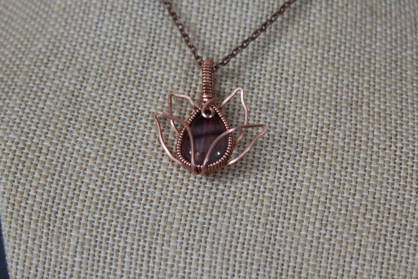 Flourite Lotus Flower Pendant