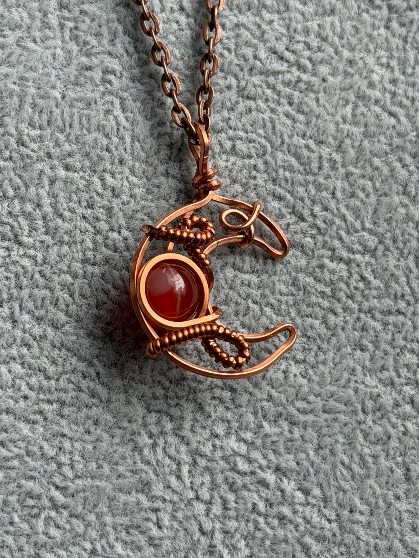 Red Banded Agate Crescent Moon