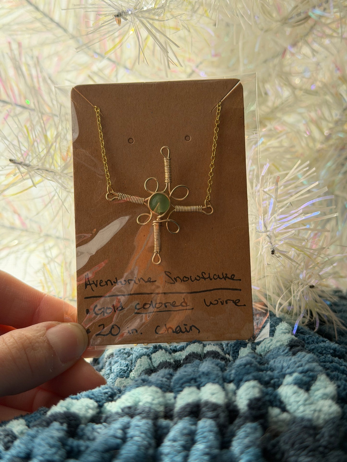 Aventurine Golden Snowflake