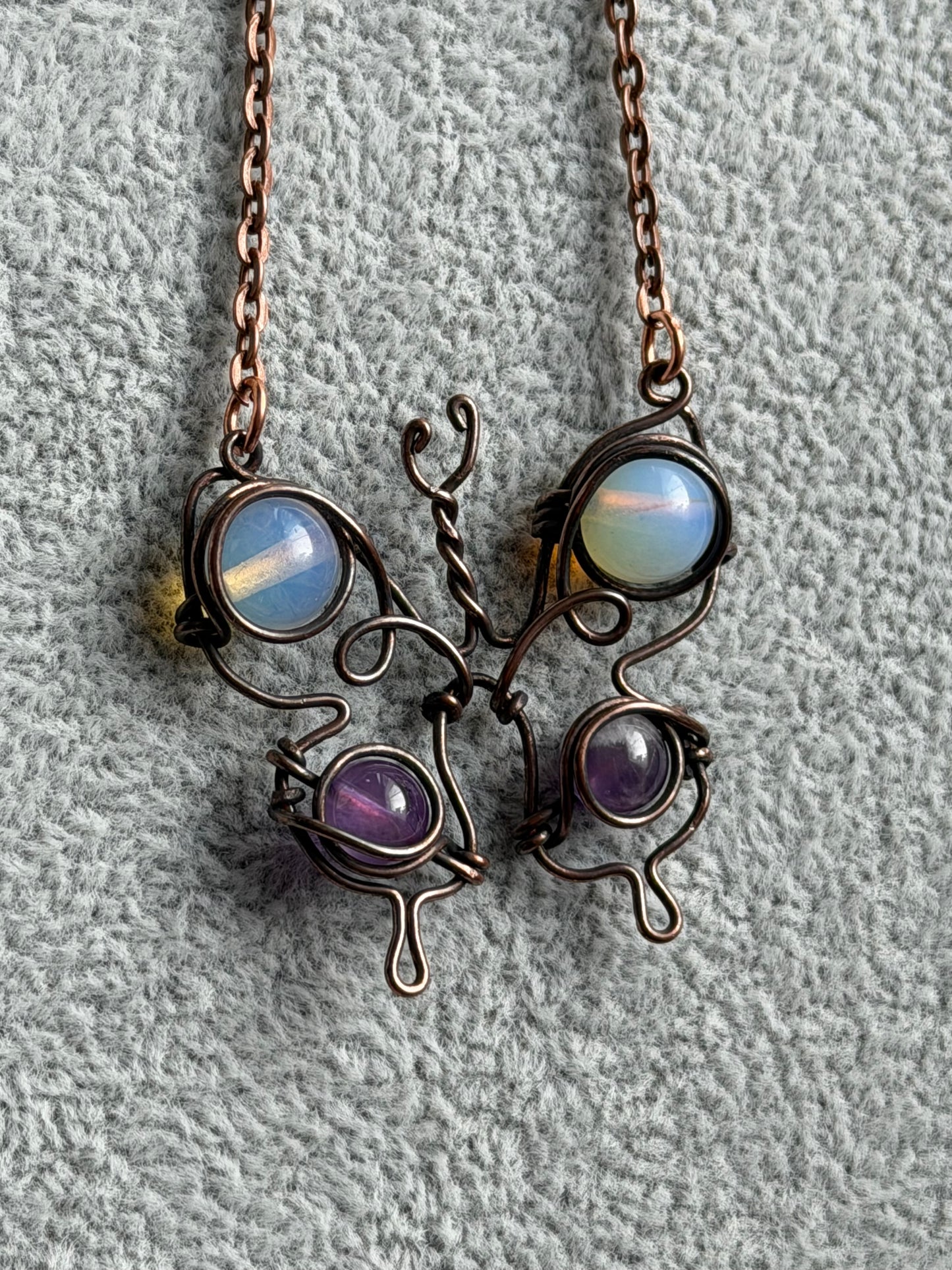 Opalite & Amethyst Butterfly