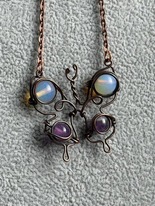 Opalite & Amethyst Butterfly