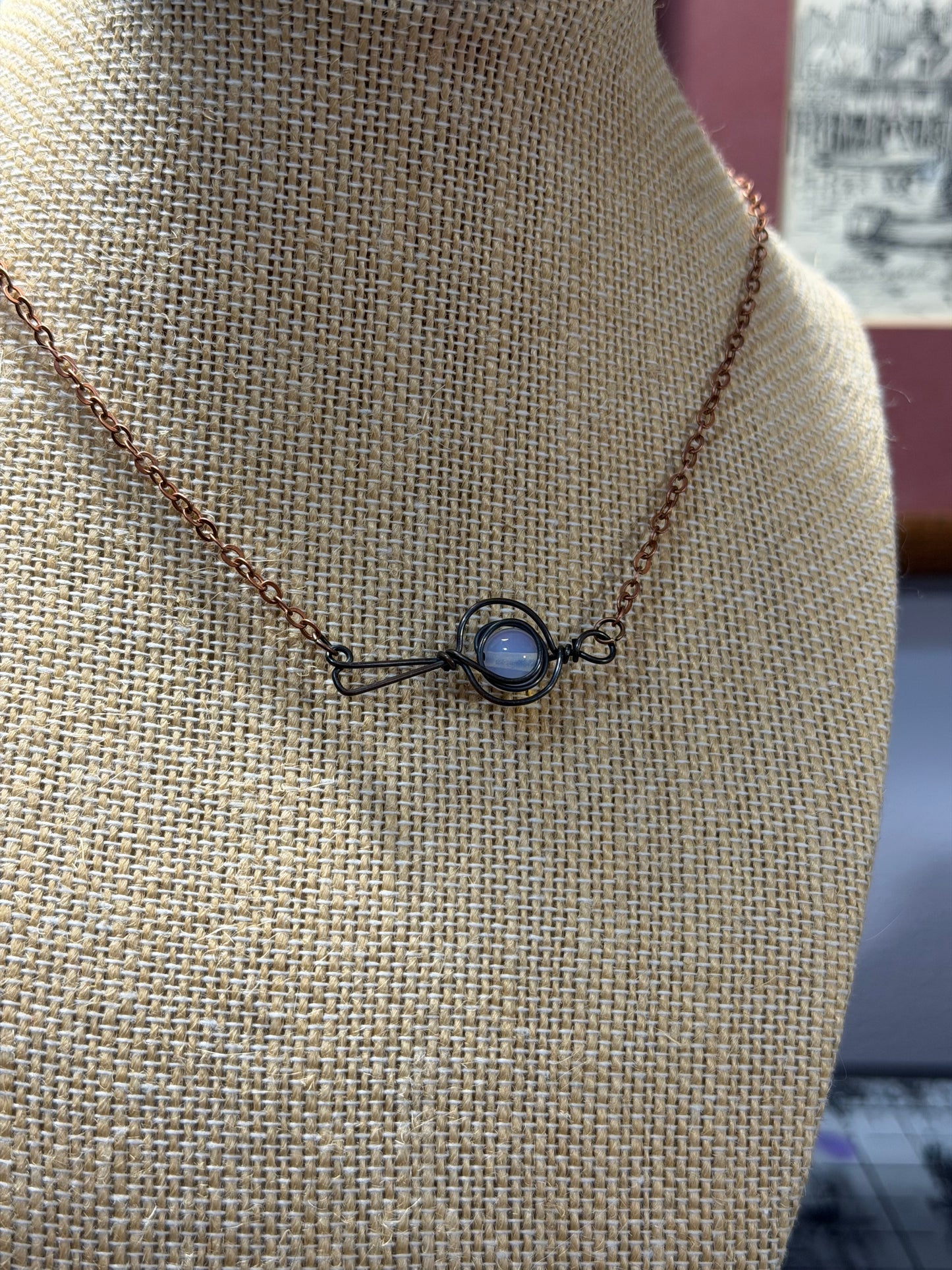 Opalite Magnifying Glass Pendant (Dark)