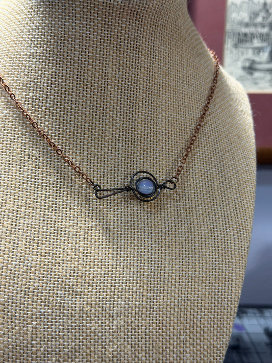Opalite Magnifying Glass Pendant (Dark)