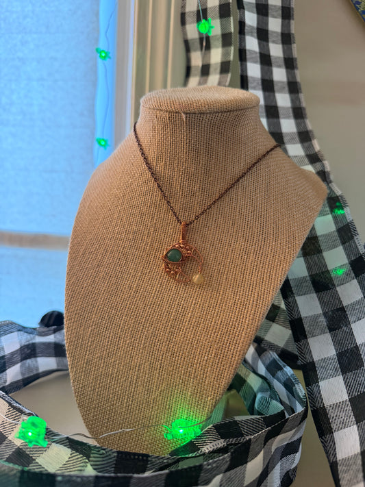 Aventurine & Yellow Agate Crescent Moon