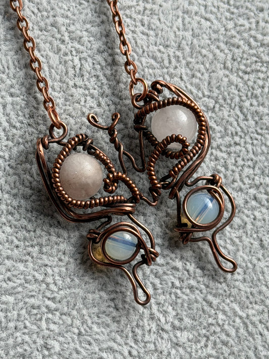 Opalite & Rose Quartz Butterfly