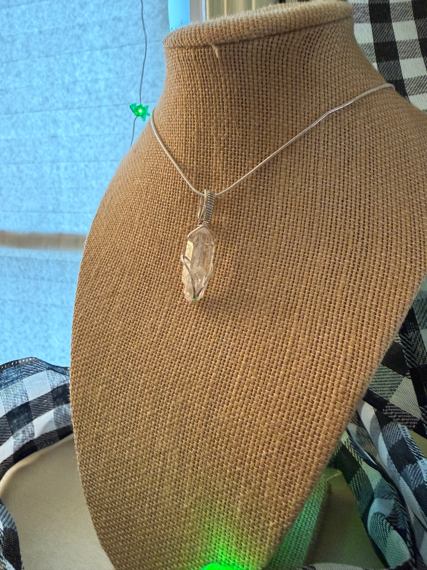 .925 S.S. Clear Quartz Pendant