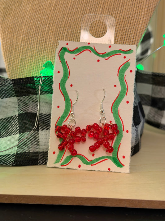 Red Bow Earrings