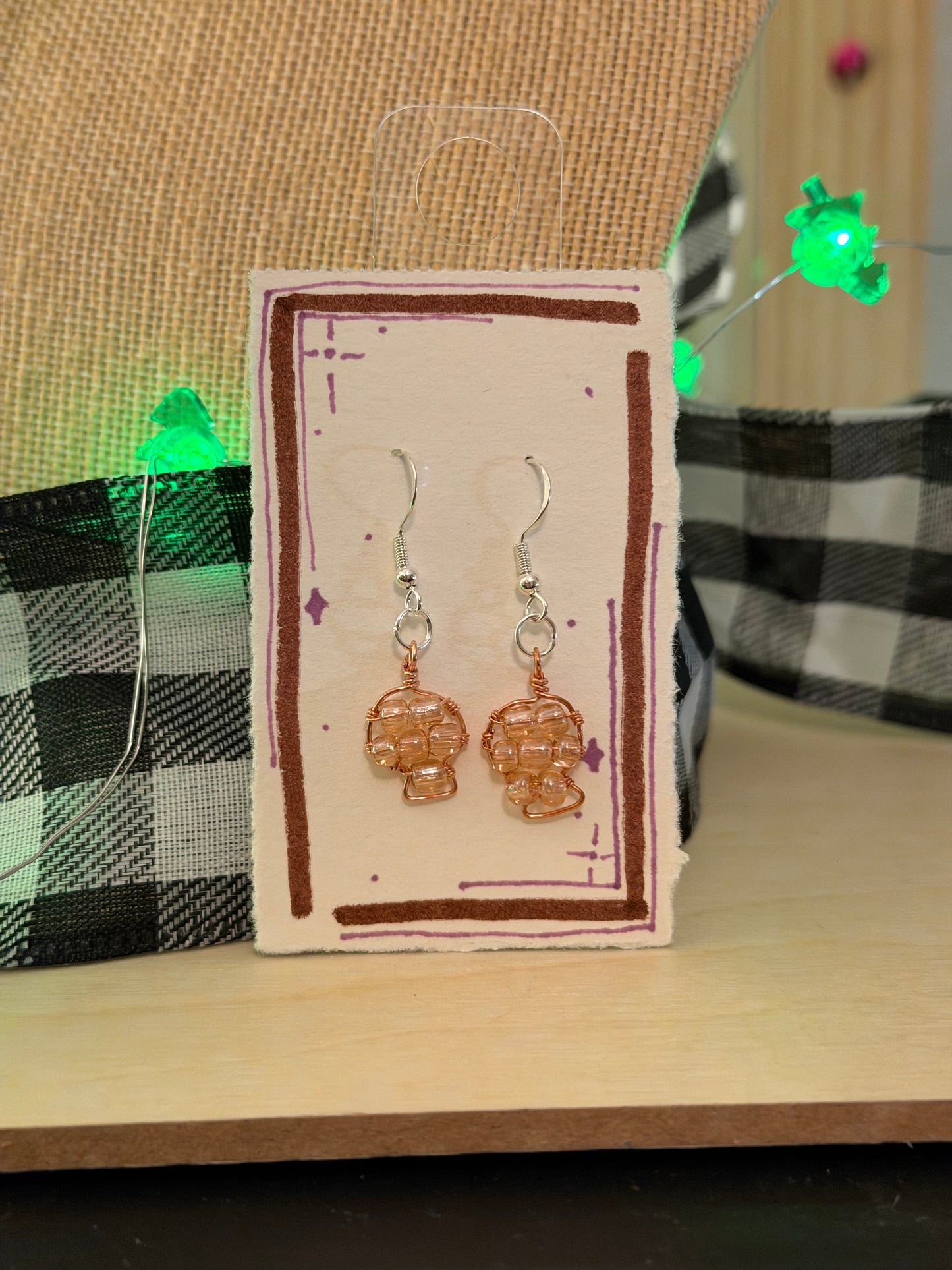 Crystal Ball Seed Bead Earrings