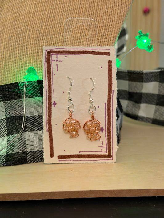 Crystal Ball Seed Bead Earrings